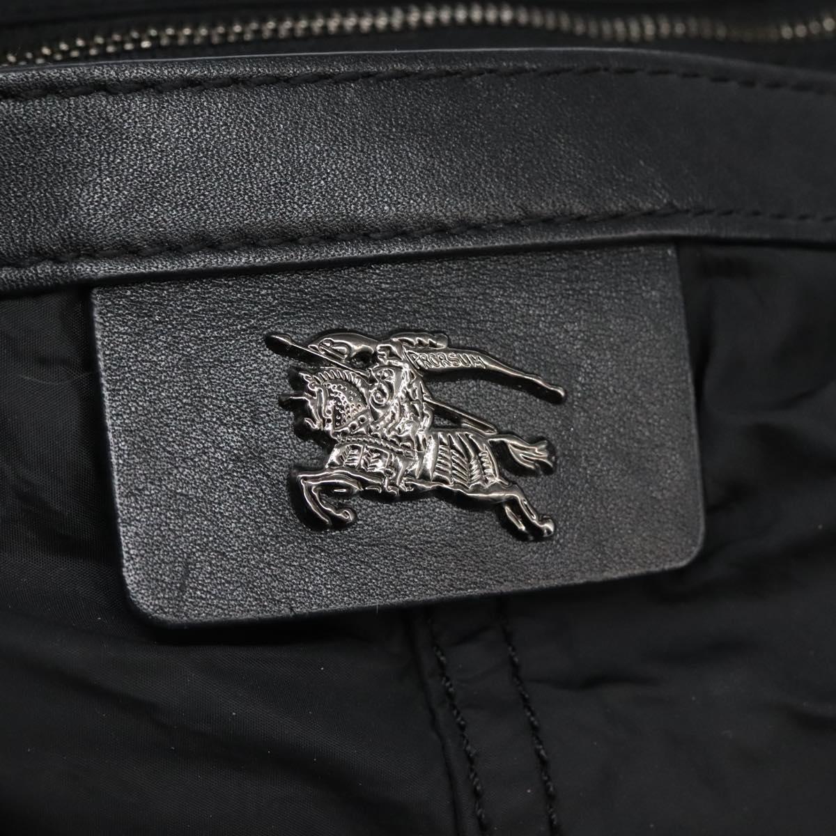 BURBERRY Nova Check Tote Bag Nylon Black Silver Auth ep7664