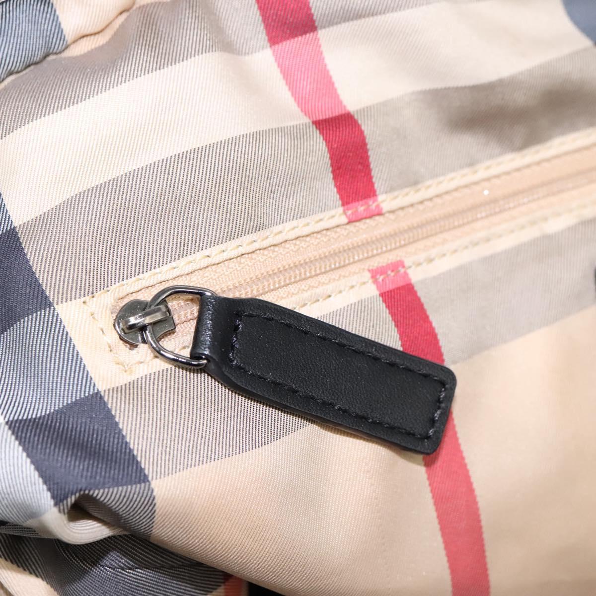 BURBERRY Nova Check Tote Bag Nylon Black Silver Auth ep7664