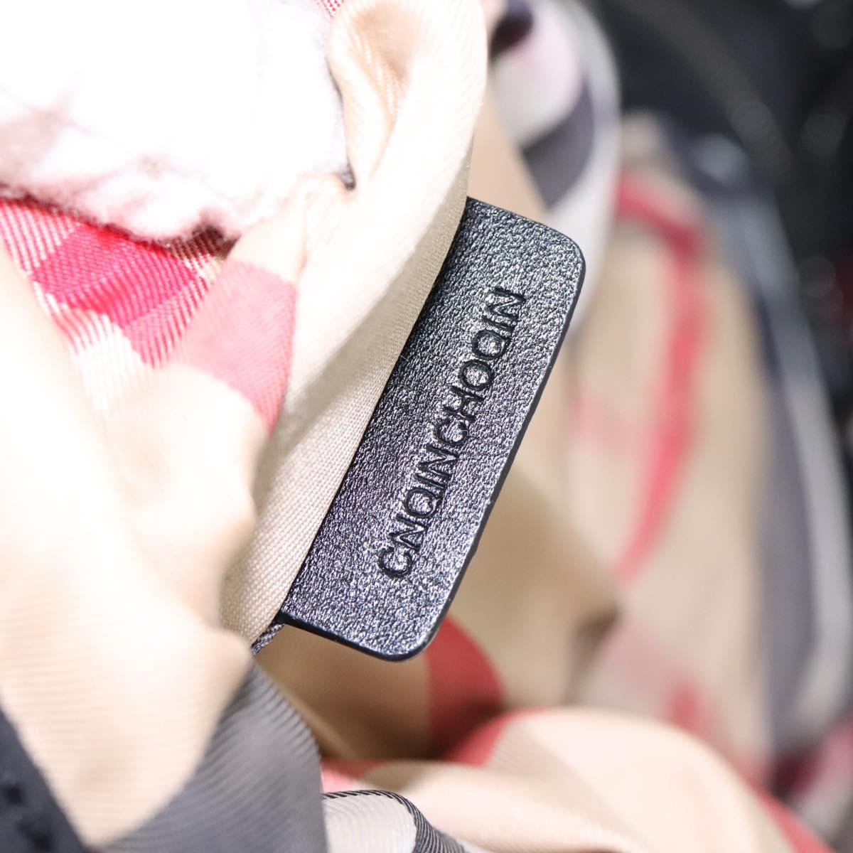 BURBERRY Nova Check Tote Bag Nylon Black Silver Auth ep7664