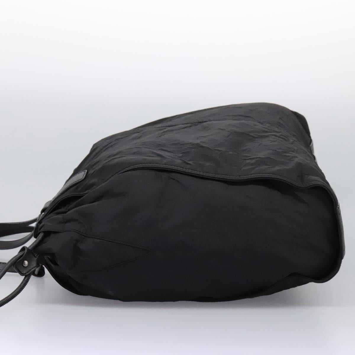 BURBERRY Nova Check Tote Bag Nylon Black Silver Auth ep7664