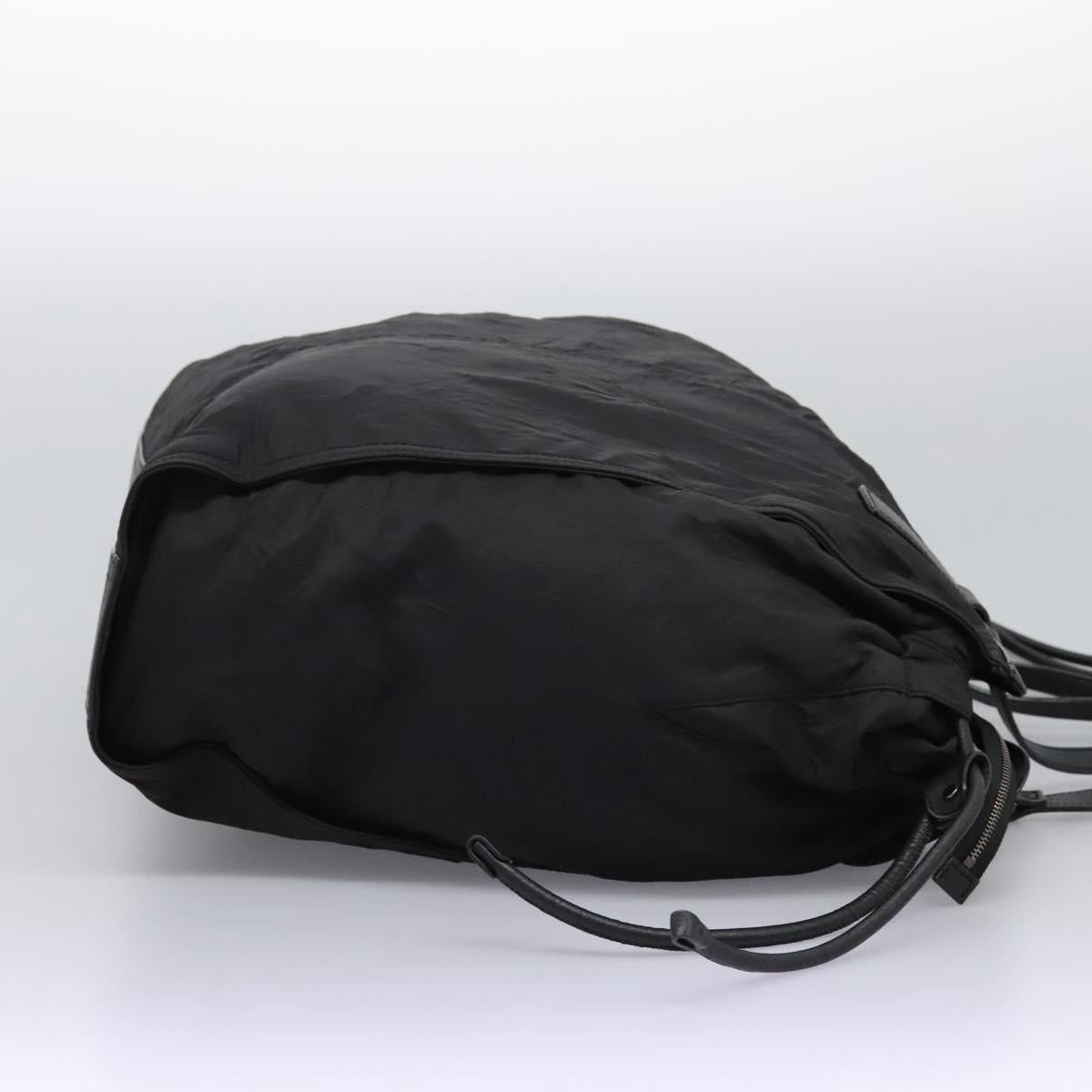 BURBERRY Nova Check Tote Bag Nylon Black Silver Auth ep7664