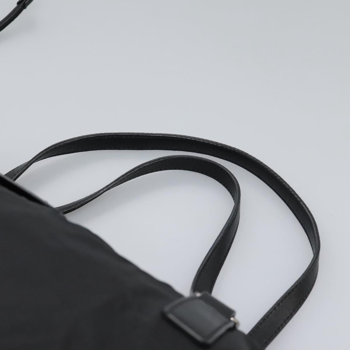 BURBERRY Nova Check Tote Bag Nylon Black Silver Auth ep7664