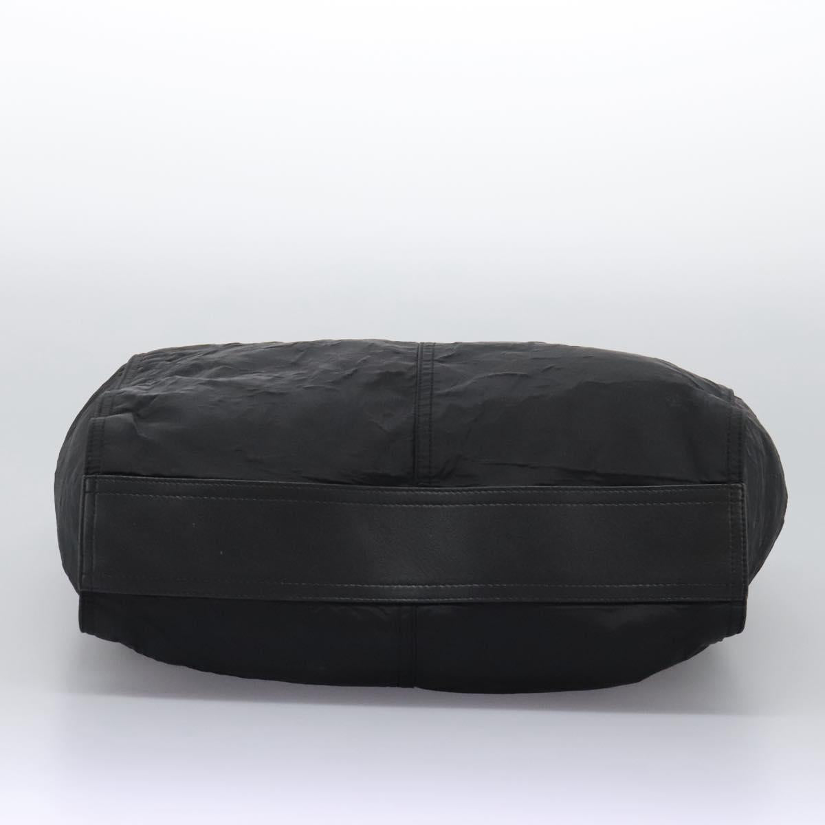 BURBERRY Nova Check Tote Bag Nylon Black Silver Auth ep7664