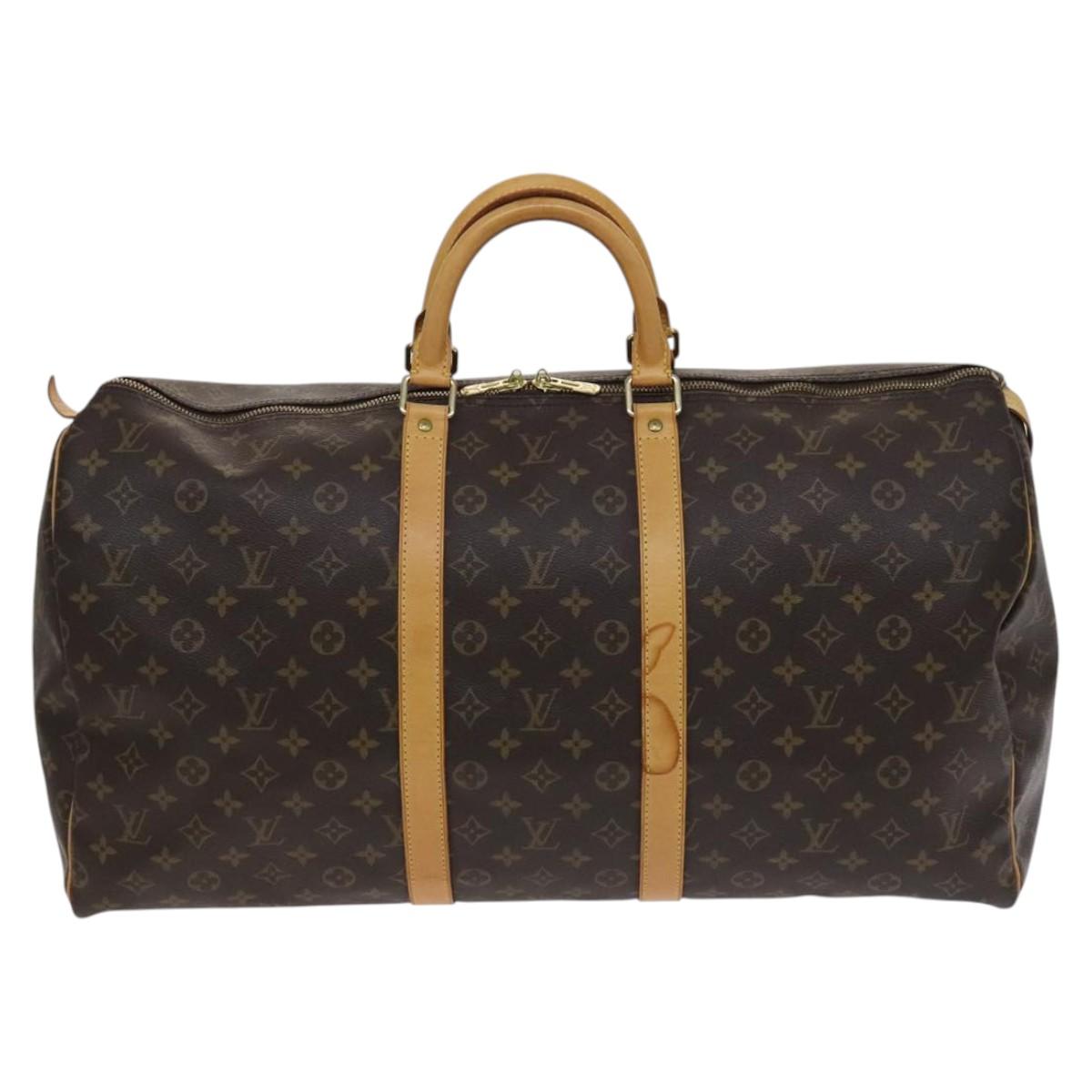LOUIS VUITTON Monogram Keepall 55 Boston Bag M41424 LV Auth ep7675