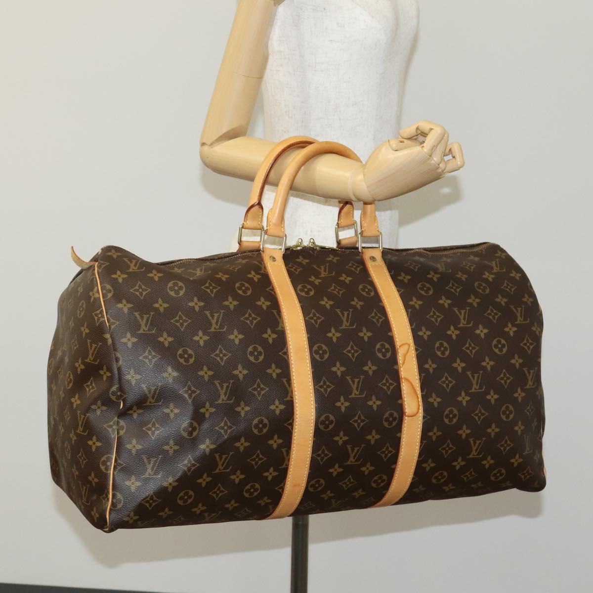 LOUIS VUITTON Monogram Keepall 55 Boston Bag M41424 LV Auth ep7675