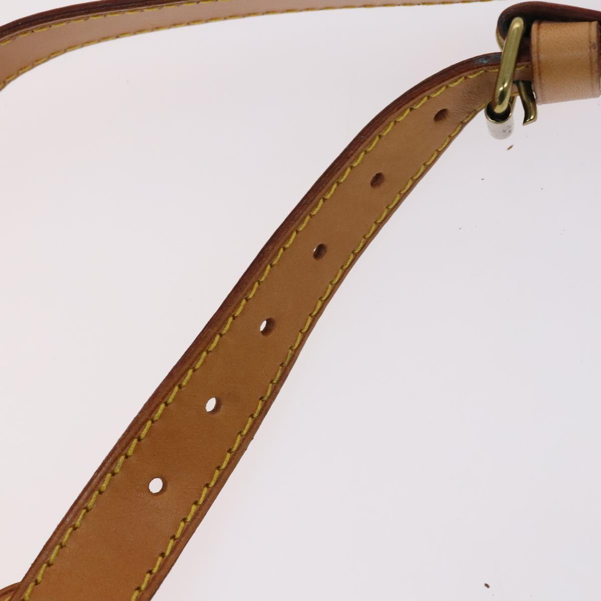 LOUIS VUITTON Shoulder Strap Leather 2Set Beige LV Auth ep7683