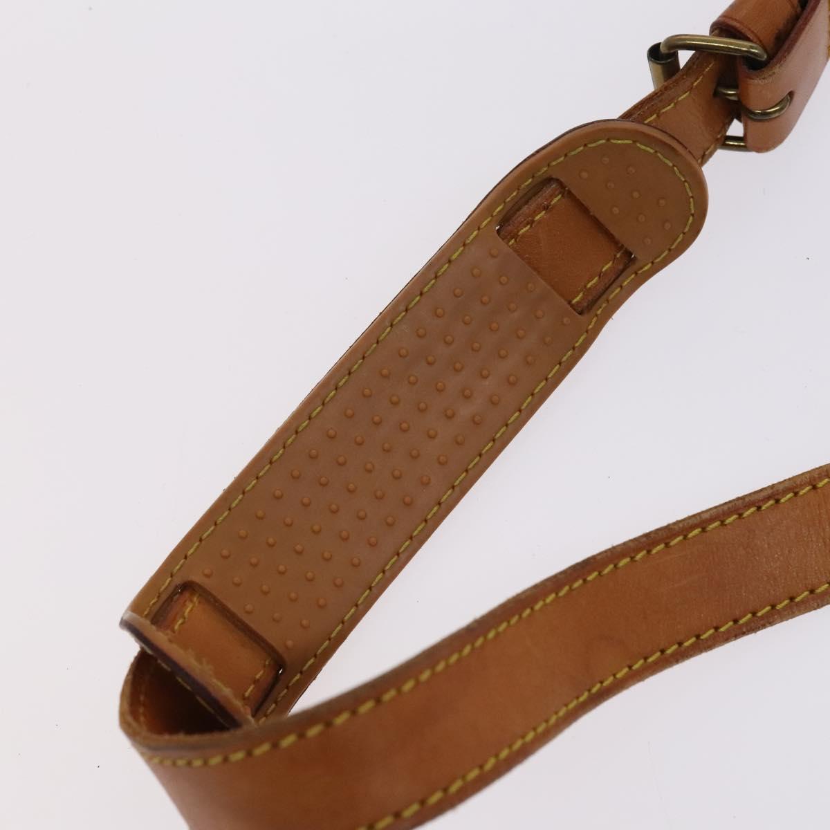 LOUIS VUITTON Shoulder Strap Leather 2Set Beige LV Auth ep7683