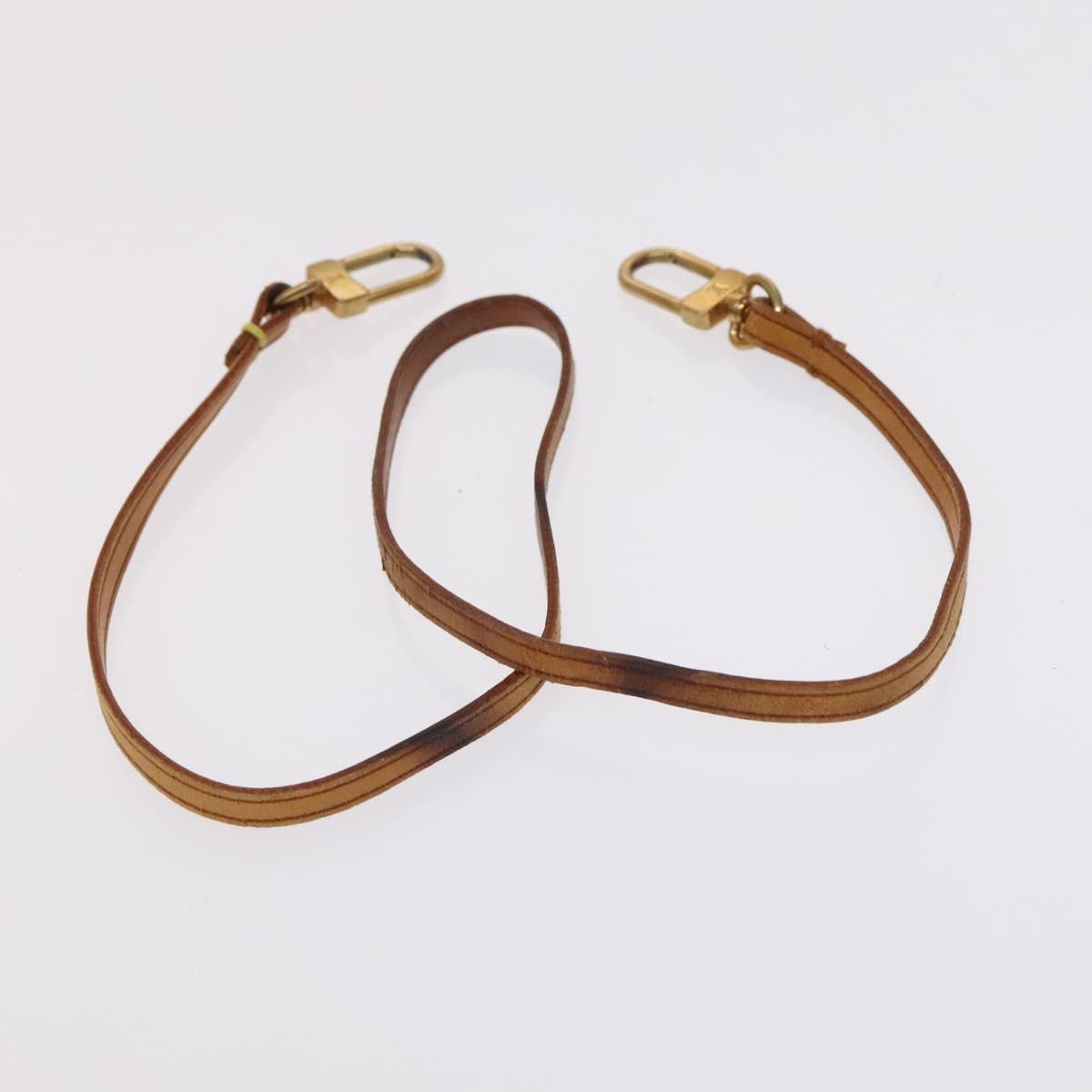 LOUIS VUITTON Name Tag Powanie Epi Shoulder Strap Leather 4Set Beige Auth ep7688