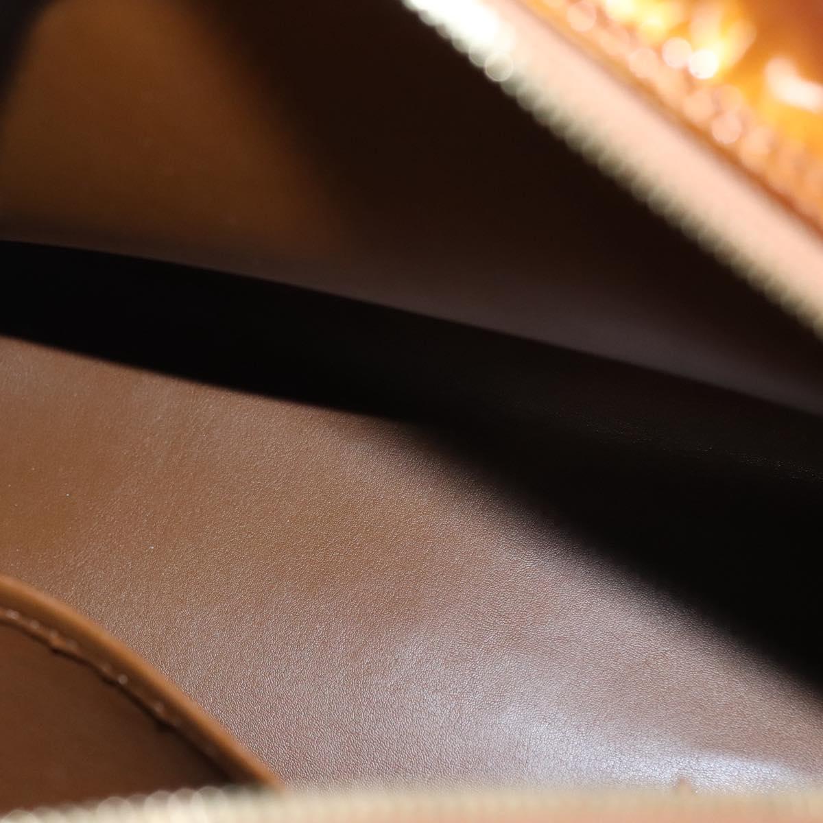 LOUIS VUITTON Monogram Vernis Tompkins Square Hand Bag Bronze M91103 Auth ep7700