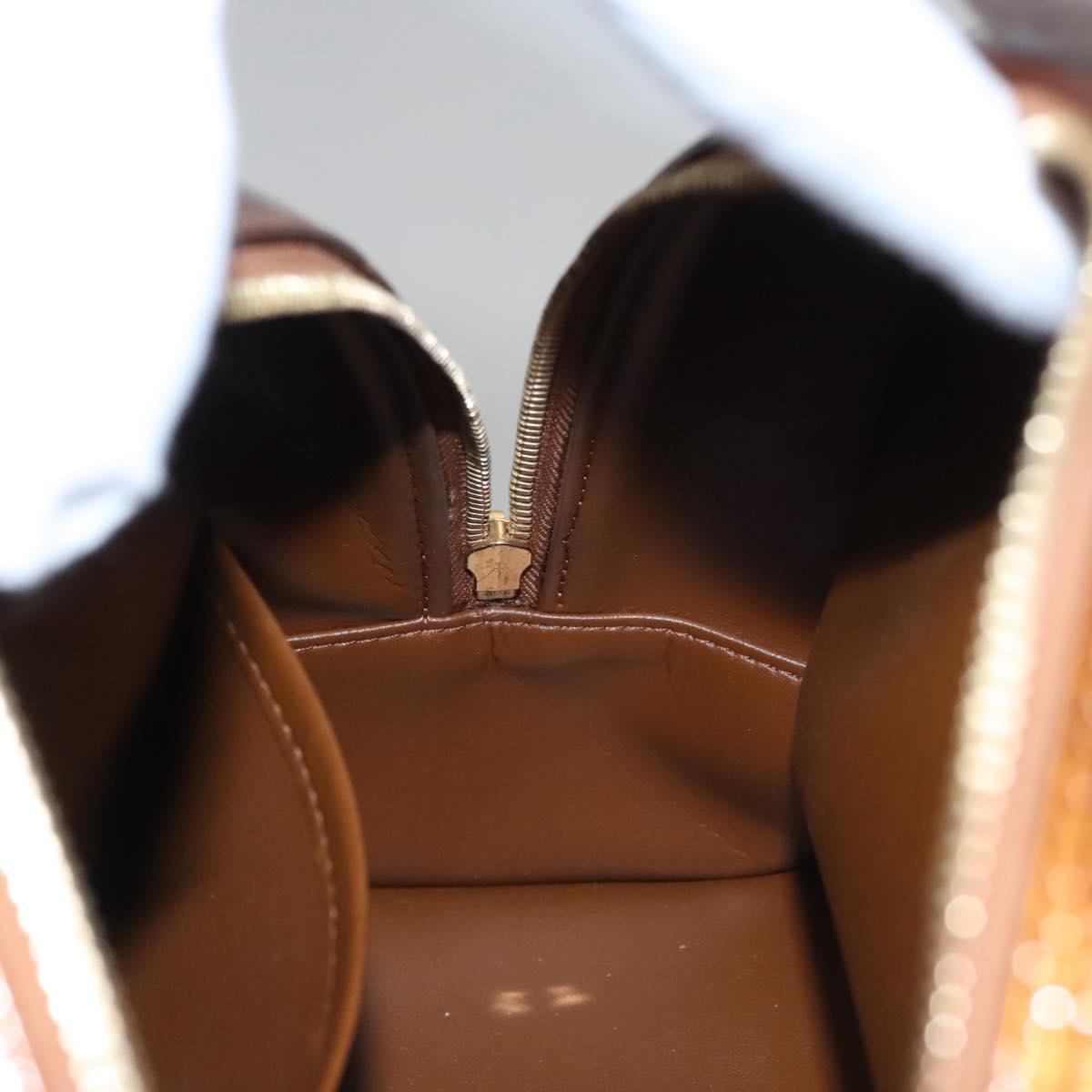LOUIS VUITTON Monogram Vernis Tompkins Square Hand Bag Bronze M91103 Auth ep7700
