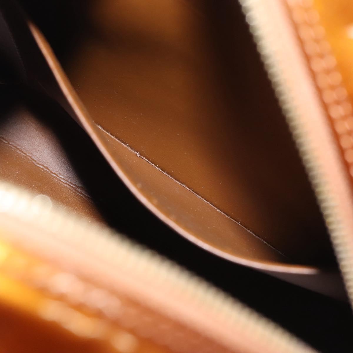 LOUIS VUITTON Monogram Vernis Tompkins Square Hand Bag Bronze M91103 Auth ep7700