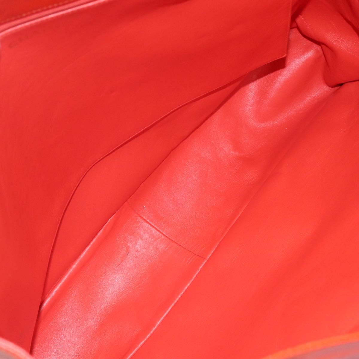 CHANEL Chain Tote Bag Caviar Skin Orange Gold CC Auth ep7741