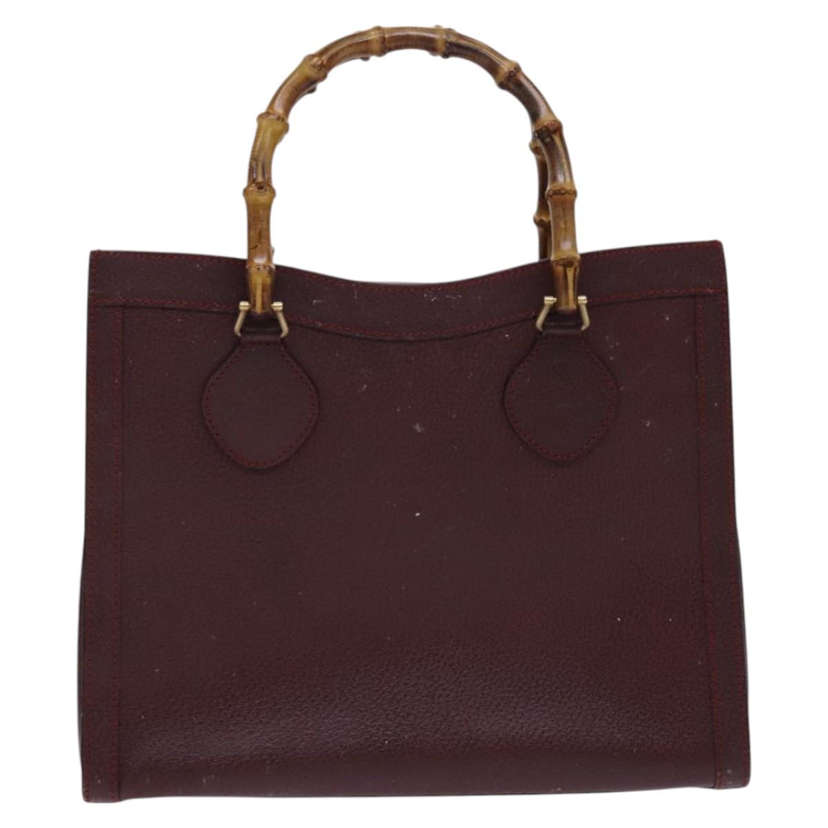 GUCCI Bamboo Hand Bag Leather Brown Gold 002 2853 0260 0 Auth ep7747