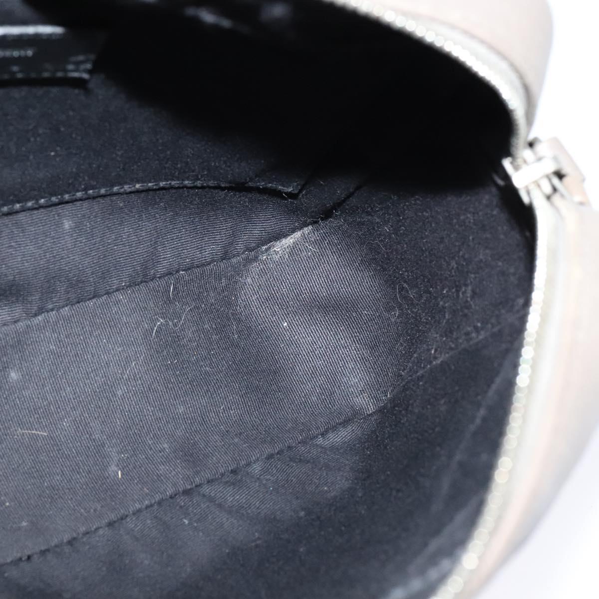 SAINT LAURENT Shoulder Camera Bag Leather Gray Silver Auth ep7783