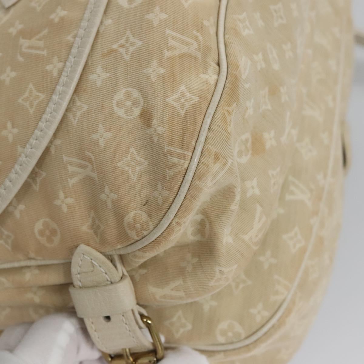 LOUIS VUITTON Monogram Mini Lin Saumur PM Shoulder Bag Ivory M95314 Auth ep7784