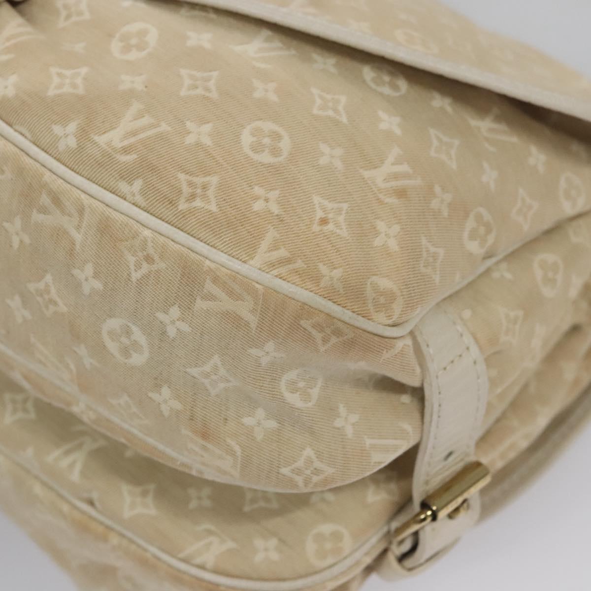 LOUIS VUITTON Monogram Mini Lin Saumur PM Shoulder Bag Ivory M95314 Auth ep7784