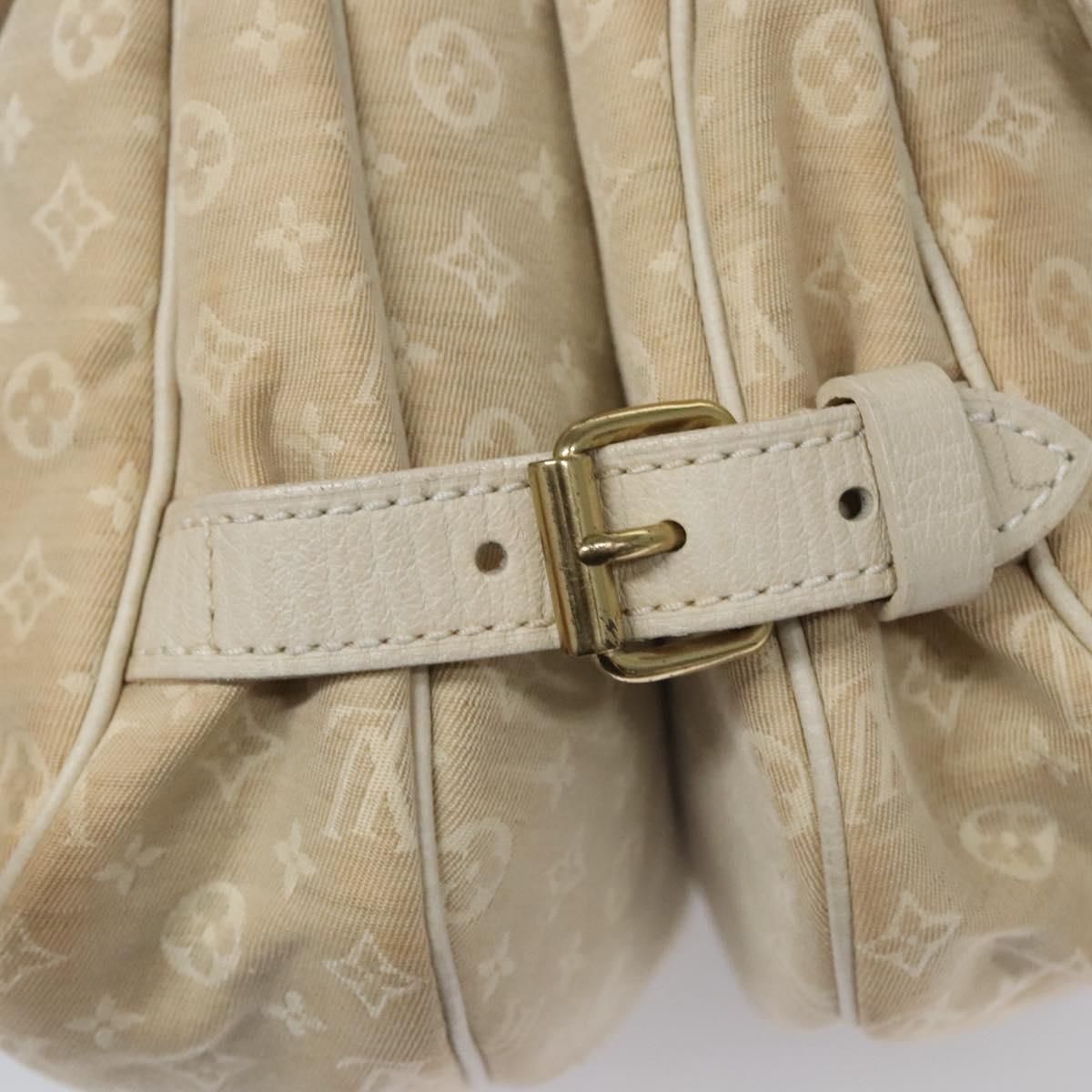 LOUIS VUITTON Monogram Mini Lin Saumur PM Shoulder Bag Ivory M95314 Auth ep7784