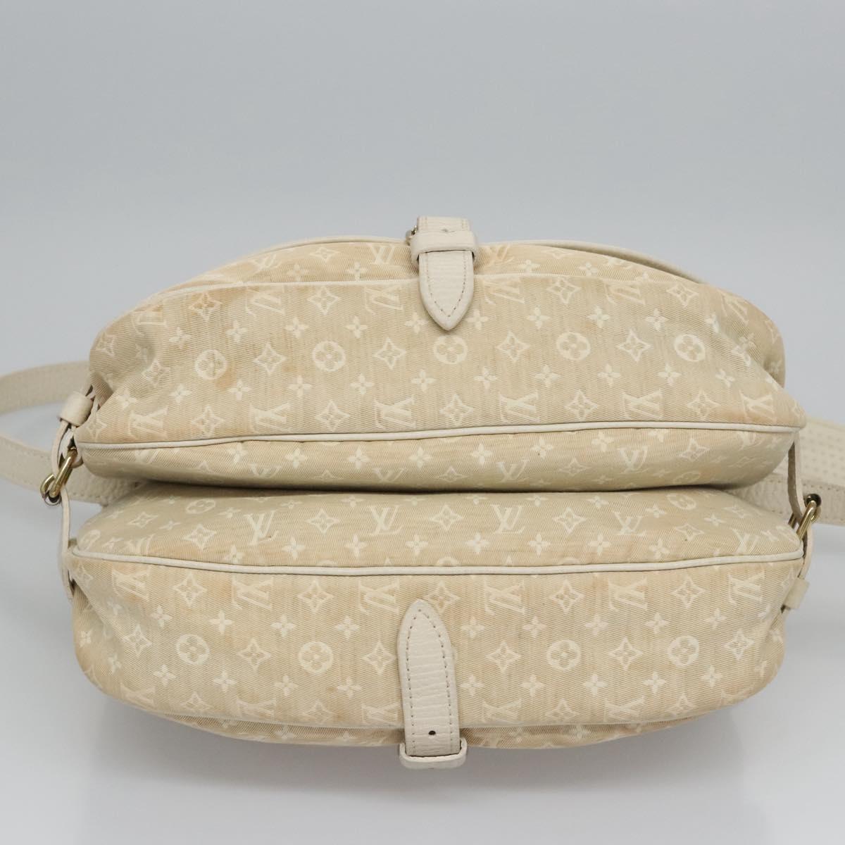 LOUIS VUITTON Monogram Mini Lin Saumur PM Shoulder Bag Ivory M95314 Auth ep7784