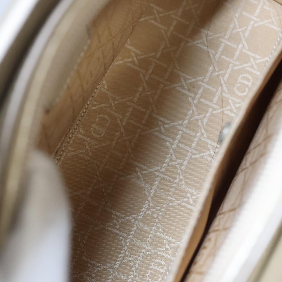 Christian Dior Maris Pearl Bag Patent leather 2way Beige MA-0949 Auth ep7794