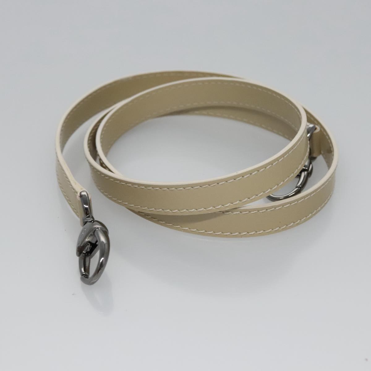 Christian Dior Maris Pearl Bag Patent leather 2way Beige MA-0949 Auth ep7794