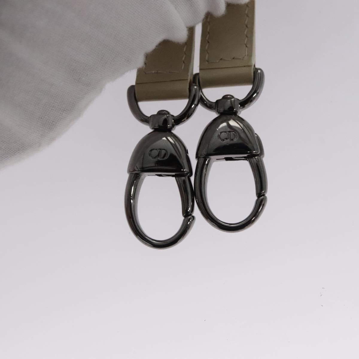 Christian Dior Maris Pearl Bag Patent leather 2way Beige MA-0949 Auth ep7794