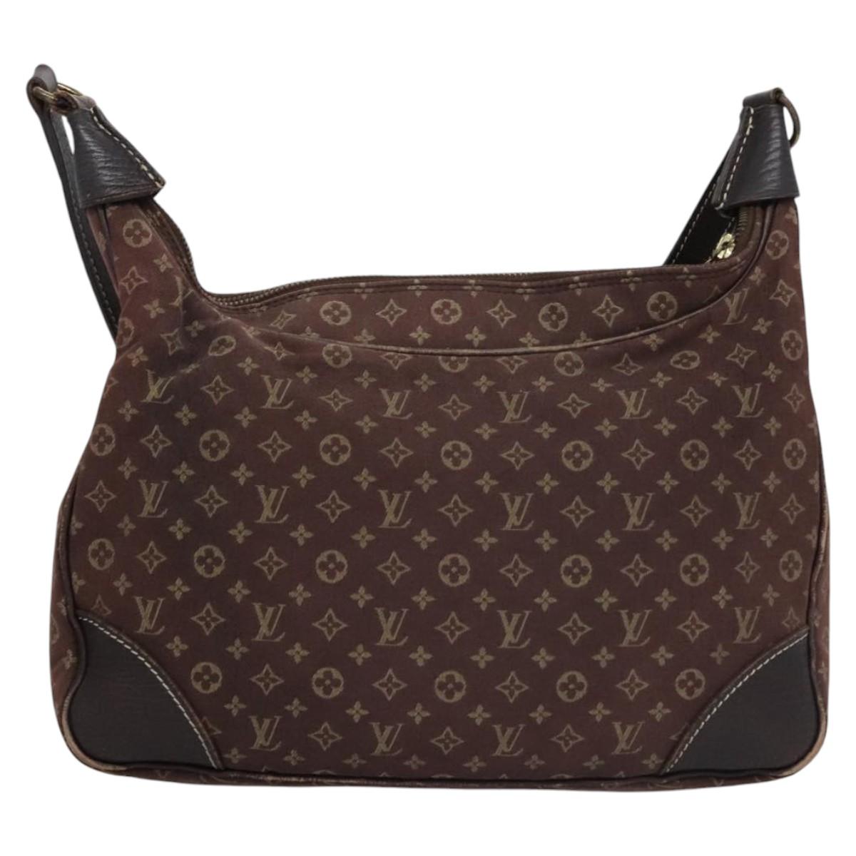 LOUIS VUITTON Monogram Mini Lin Boulogne Shoulder Bag Ebene M95225 Auth ep7797