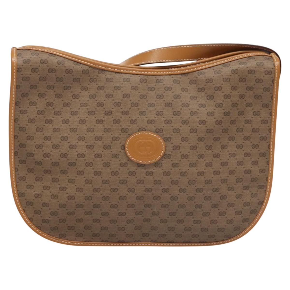 GUCCI Micro GG Supreme Shoulder Bag PVC Beige Gold 001 090 1036 Auth ep7828