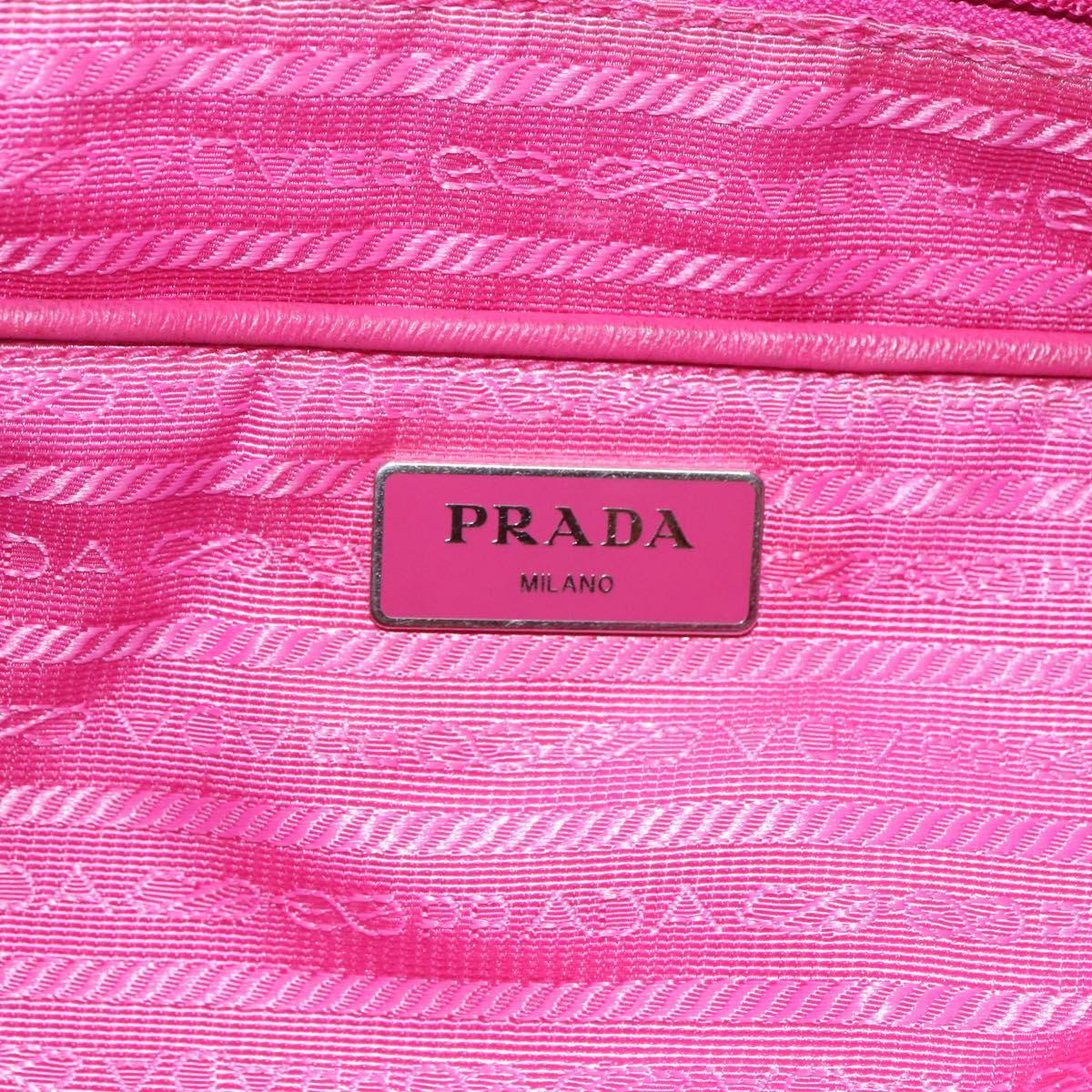 PRADA Hand Bag Nylon 2way Pink Silver Auth ep7842