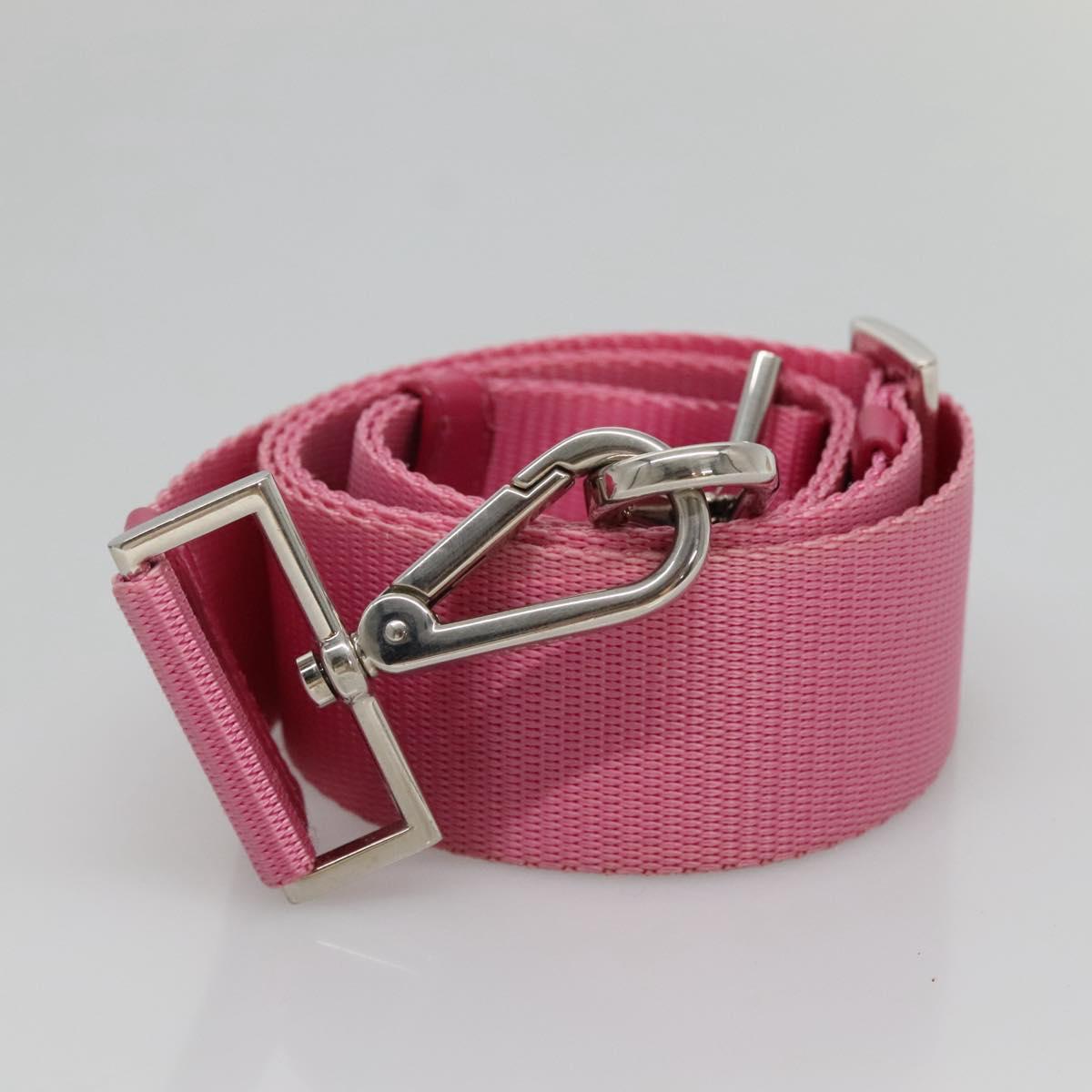 PRADA Hand Bag Nylon 2way Pink Silver Auth ep7842