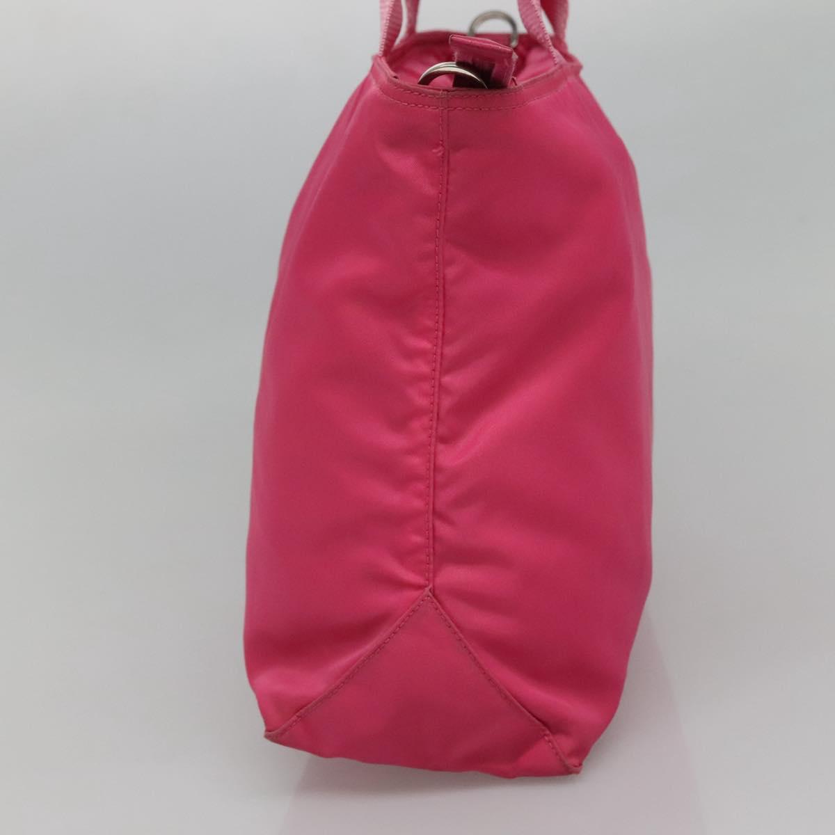 PRADA Hand Bag Nylon 2way Pink Silver Auth ep7842