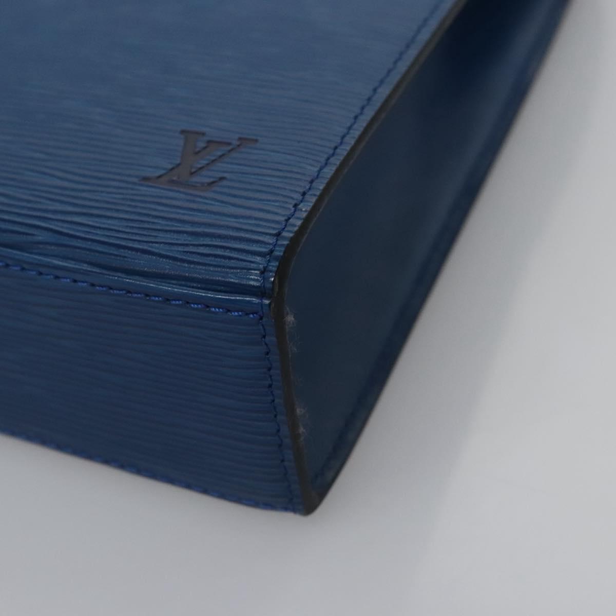 LOUIS VUITTON Epi Malesherbes Hand Bag Blue M52375 LV Auth ep7871
