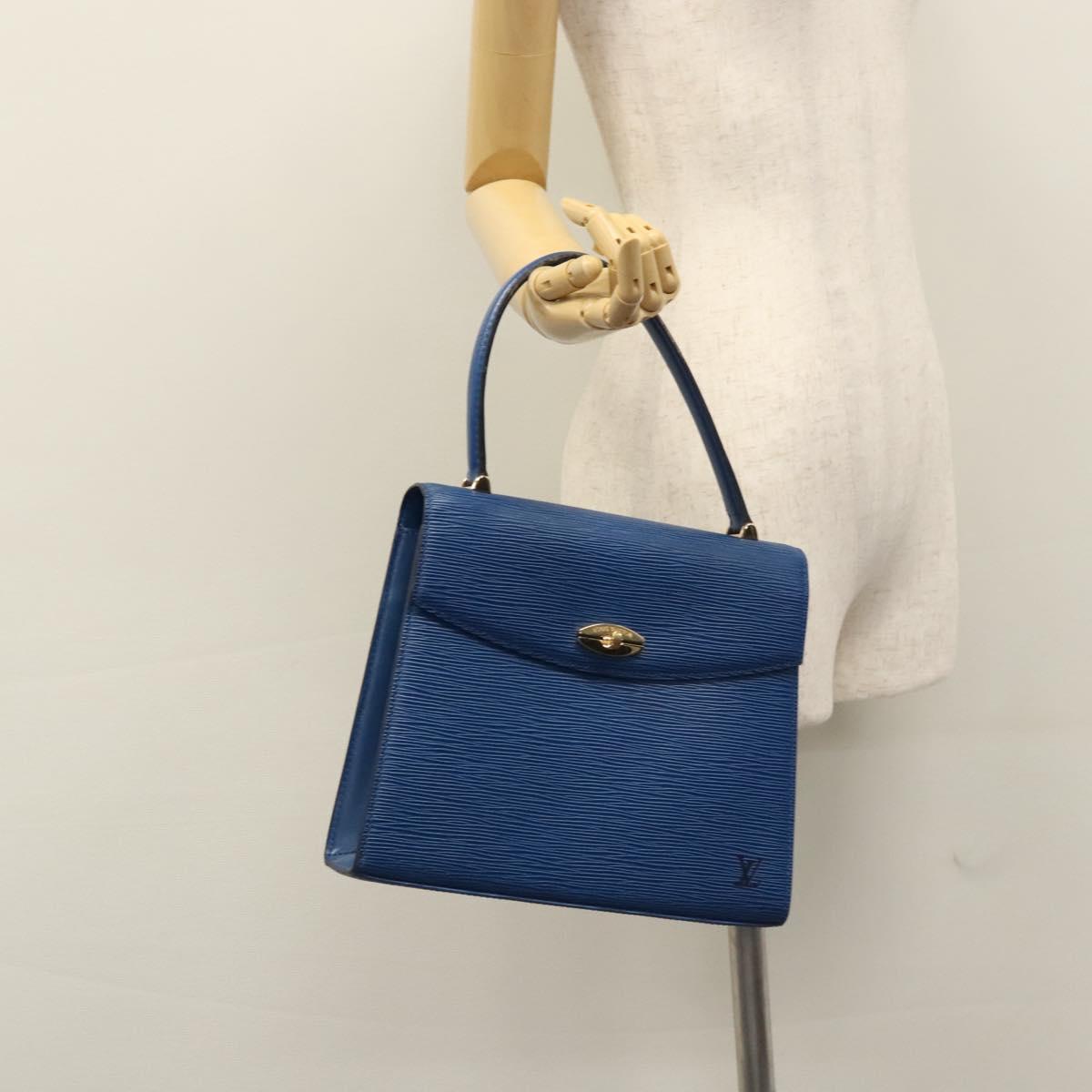 LOUIS VUITTON Epi Malesherbes Hand Bag Blue M52375 LV Auth ep7871