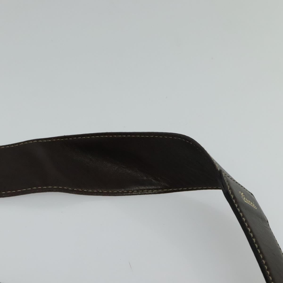 GUCCI Horsebit Shoulder Bag Canvas Black 153032 Auth ep7880
