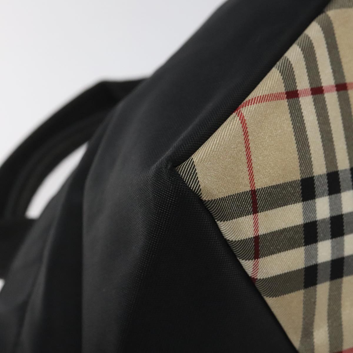 Burberrys Blue Label Hand Bag Nylon Black Auth ep7884