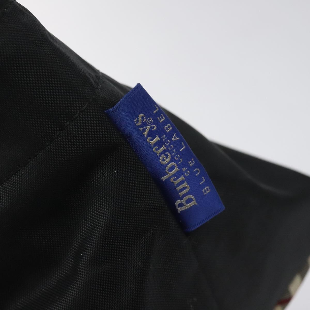 Burberrys Blue Label Hand Bag Nylon Black Auth ep7884