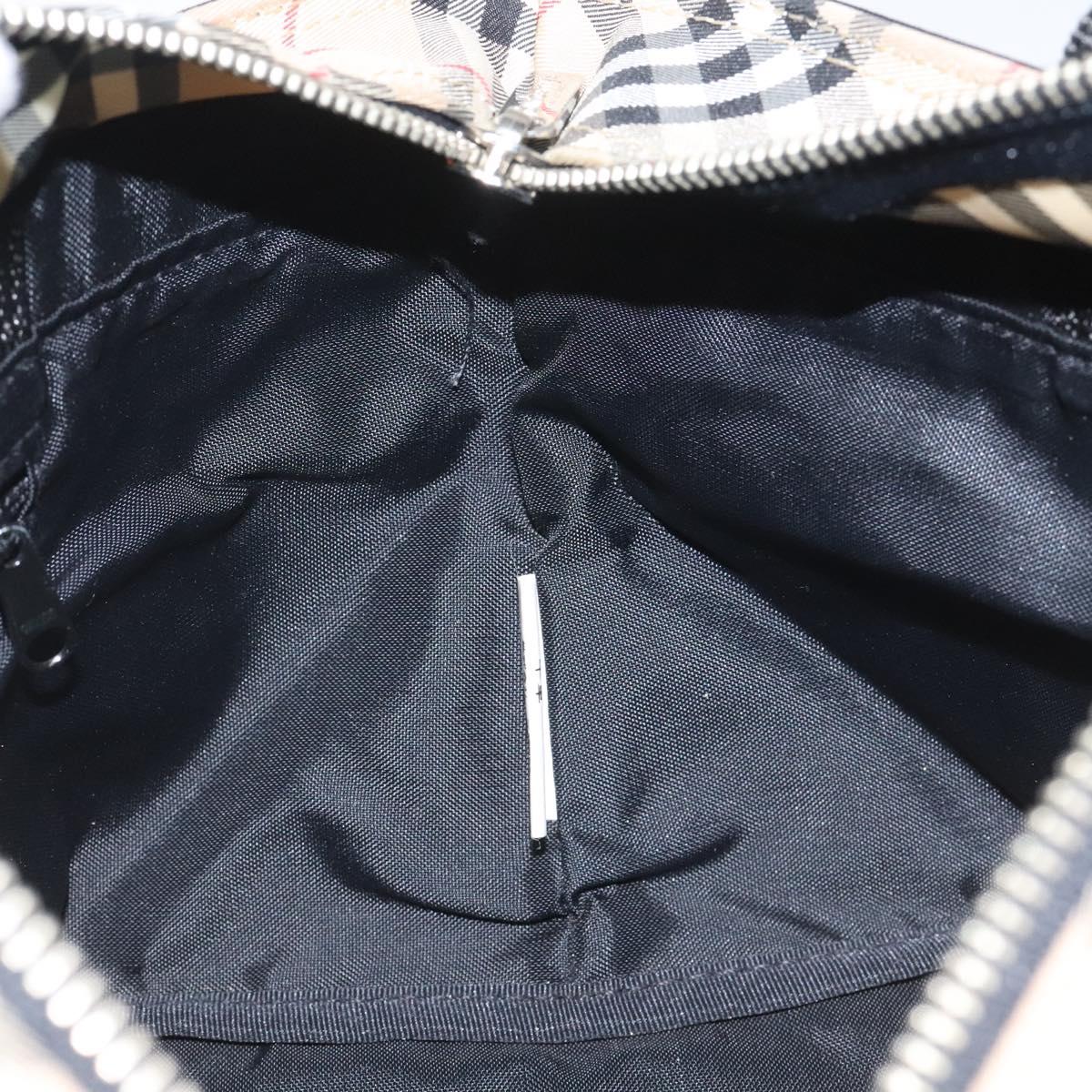 Burberrys Blue Label Hand Bag Nylon Black Auth ep7884