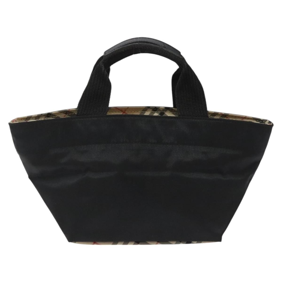 Burberrys Blue Label Hand Bag Nylon Black Auth ep7884