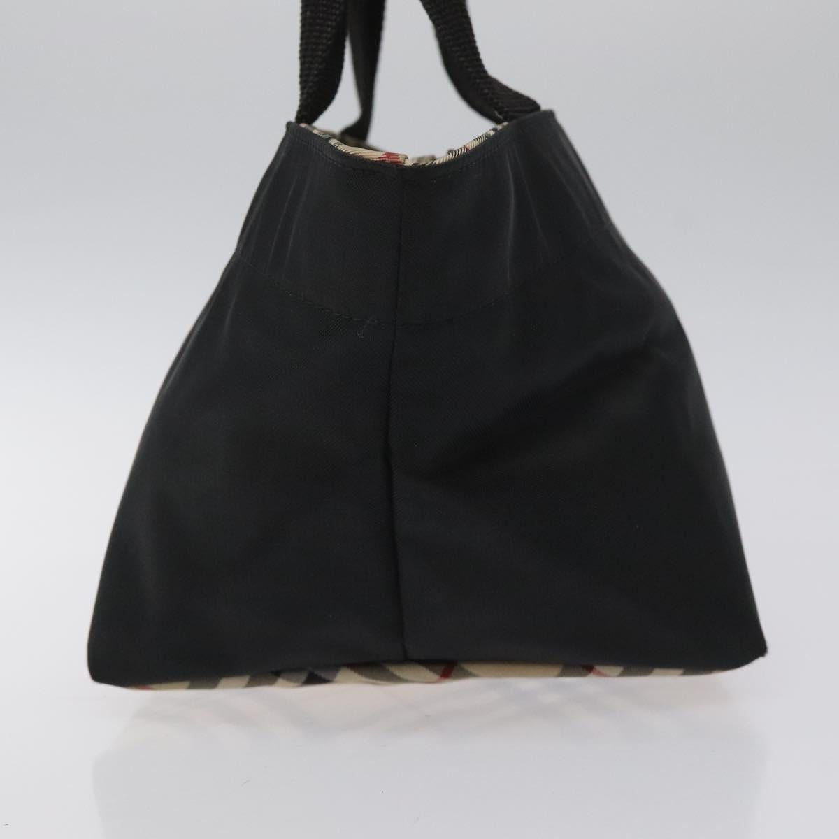 Burberrys Blue Label Hand Bag Nylon Black Auth ep7884