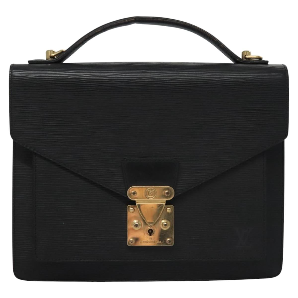 LOUIS VUITTON Epi Monceau 28 Hand Bag Black M52122 LV Auth ep7922