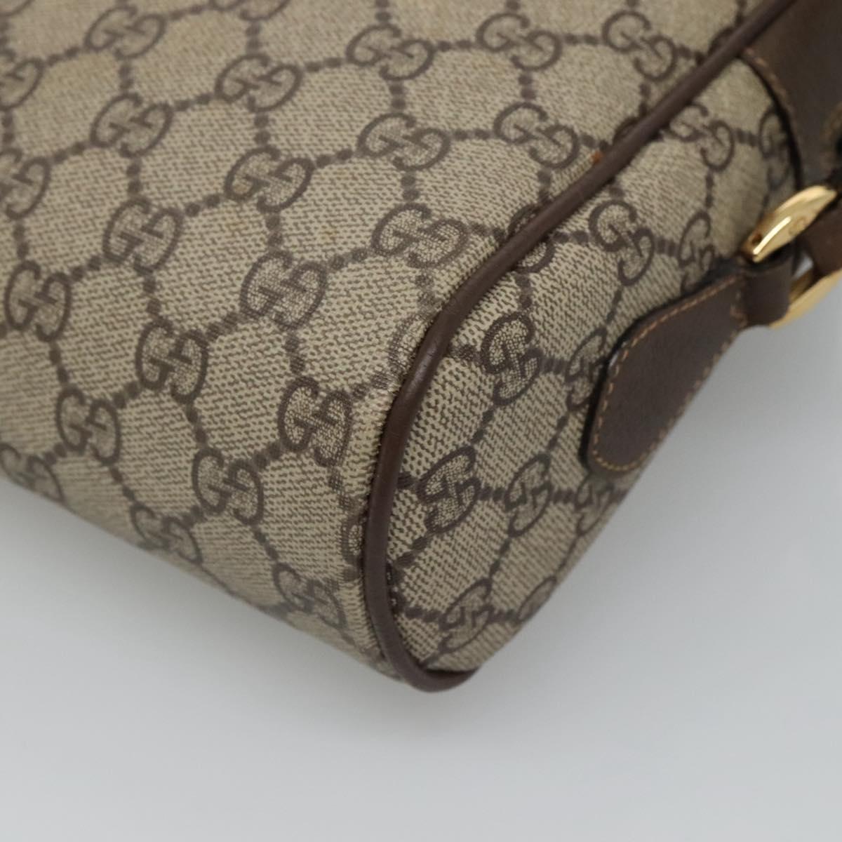 GUCCI GG Supreme Web Sherry Line Bag PVC Beige 4023 001 56 6472 Auth ep7946
