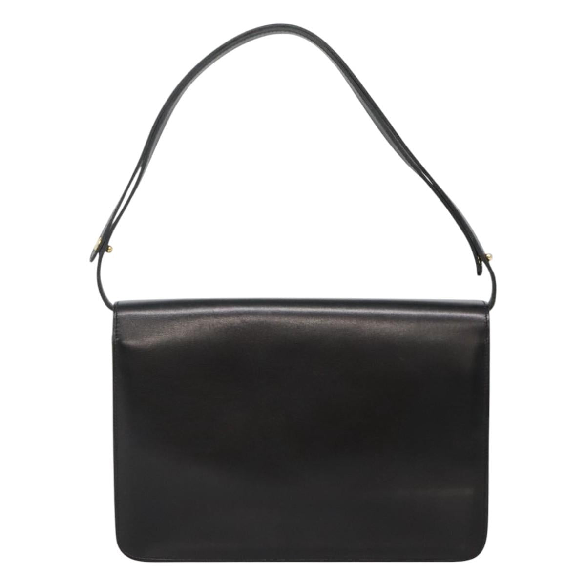 Christian Dior Shoulder Bag Leather Black Auth ep7962