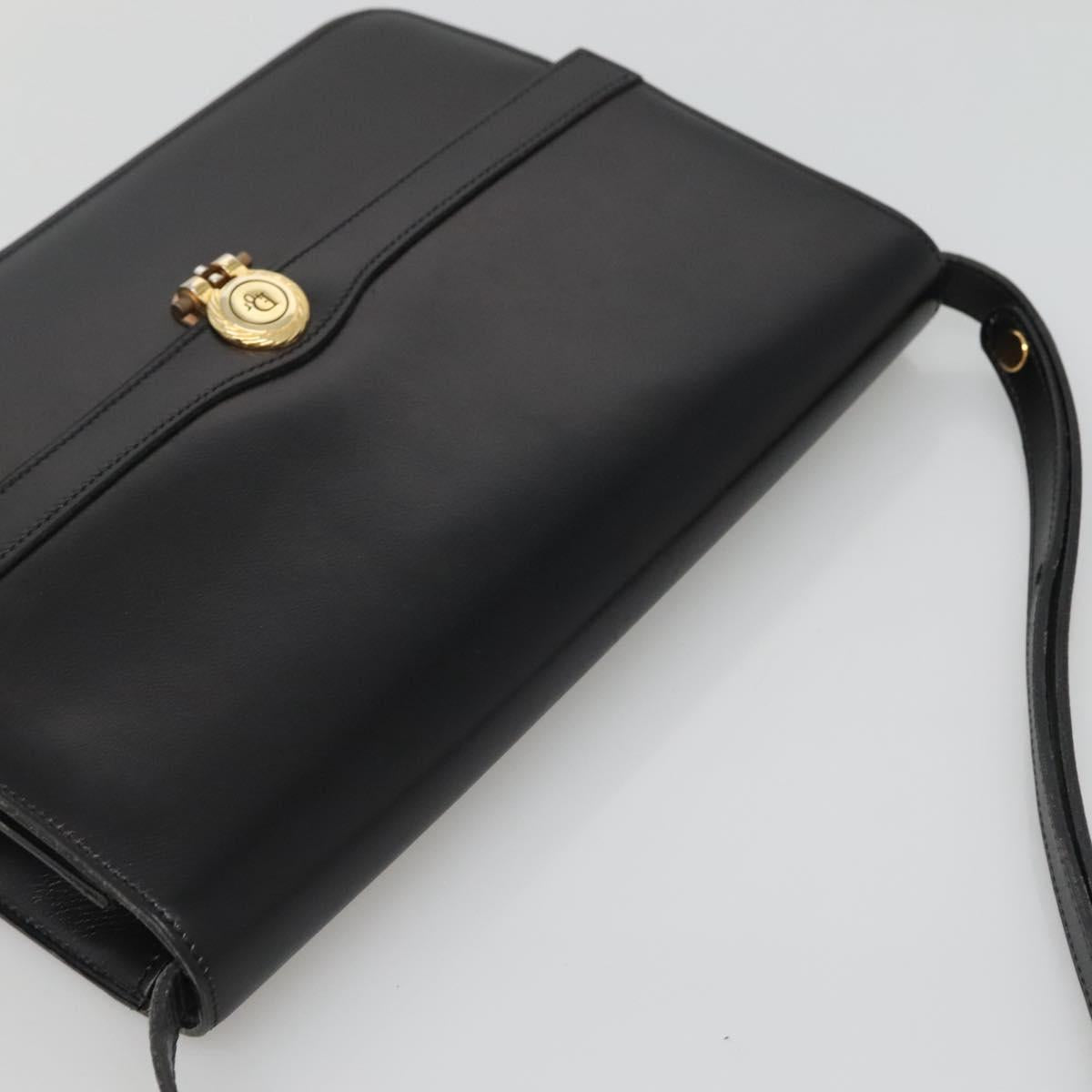 Christian Dior Shoulder Bag Leather Black Auth ep7962