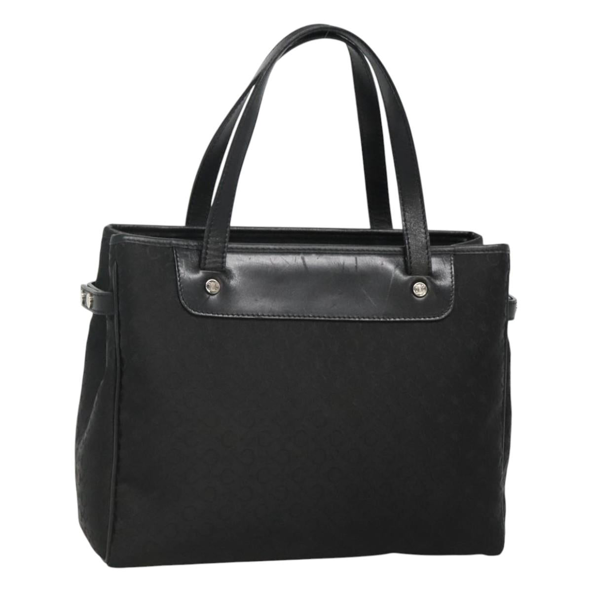 CELINE C Macadam Canvas Hand Bag Black Auth ep7965