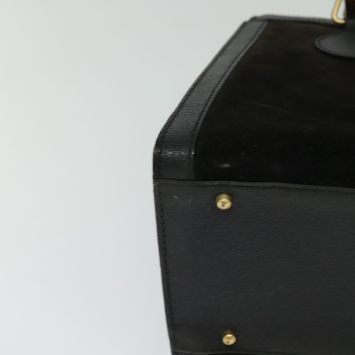 GUCCI Bamboo Tote Bag Suede Black Gold 002 1136 0260 Auth ep7981