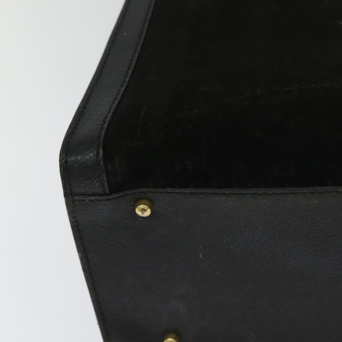 GUCCI Bamboo Tote Bag Suede Black Gold 002 1136 0260 Auth ep7981