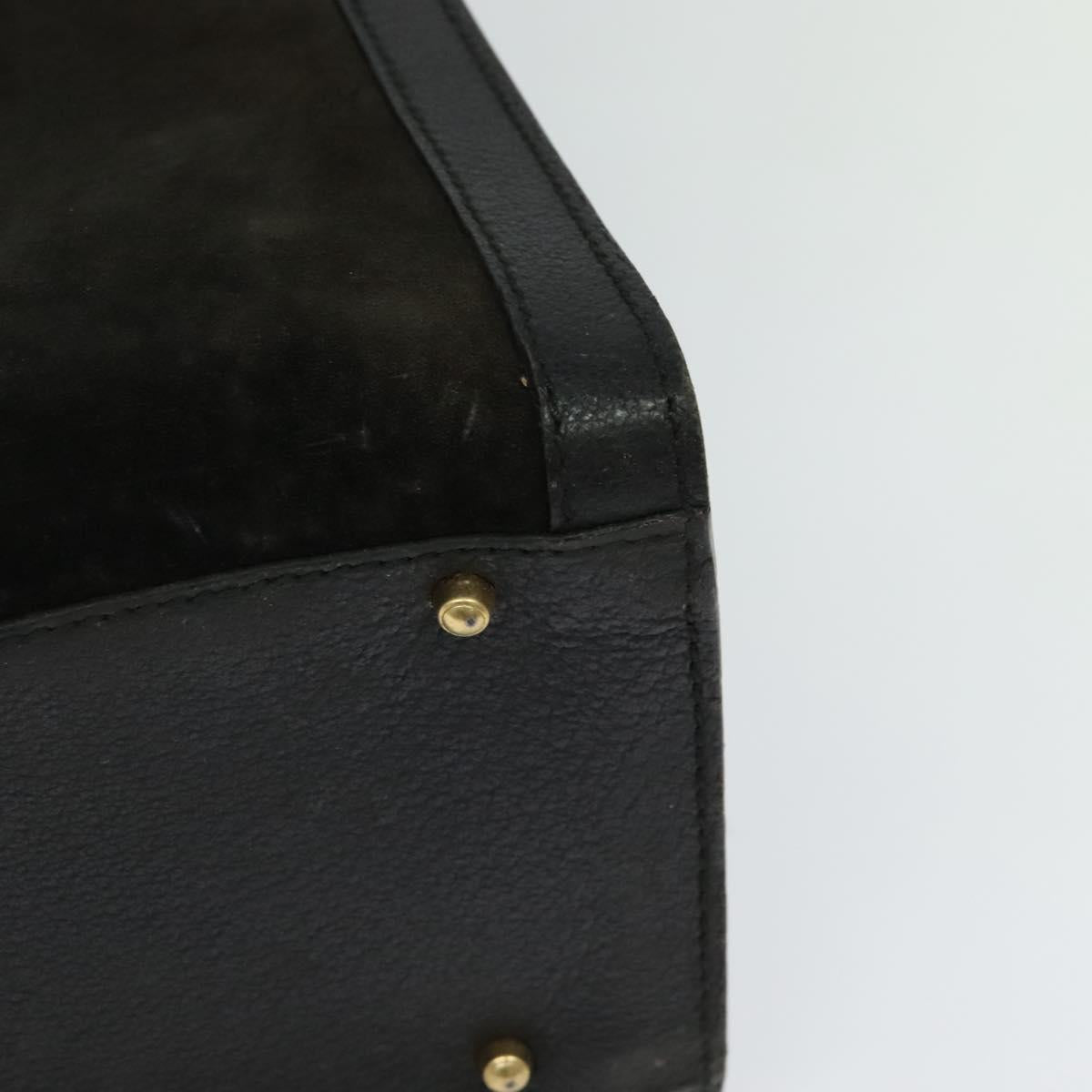 GUCCI Bamboo Tote Bag Suede Black Gold 002 1136 0260 Auth ep7981