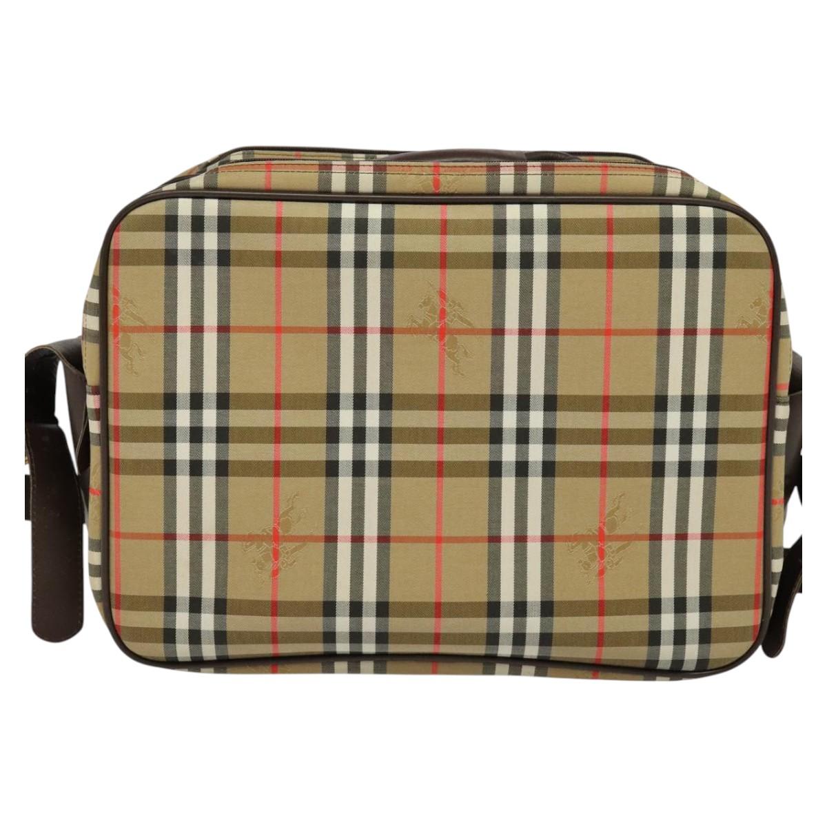 Burberrys Nova Check Business Bag Canvas Beige Auth ep7983