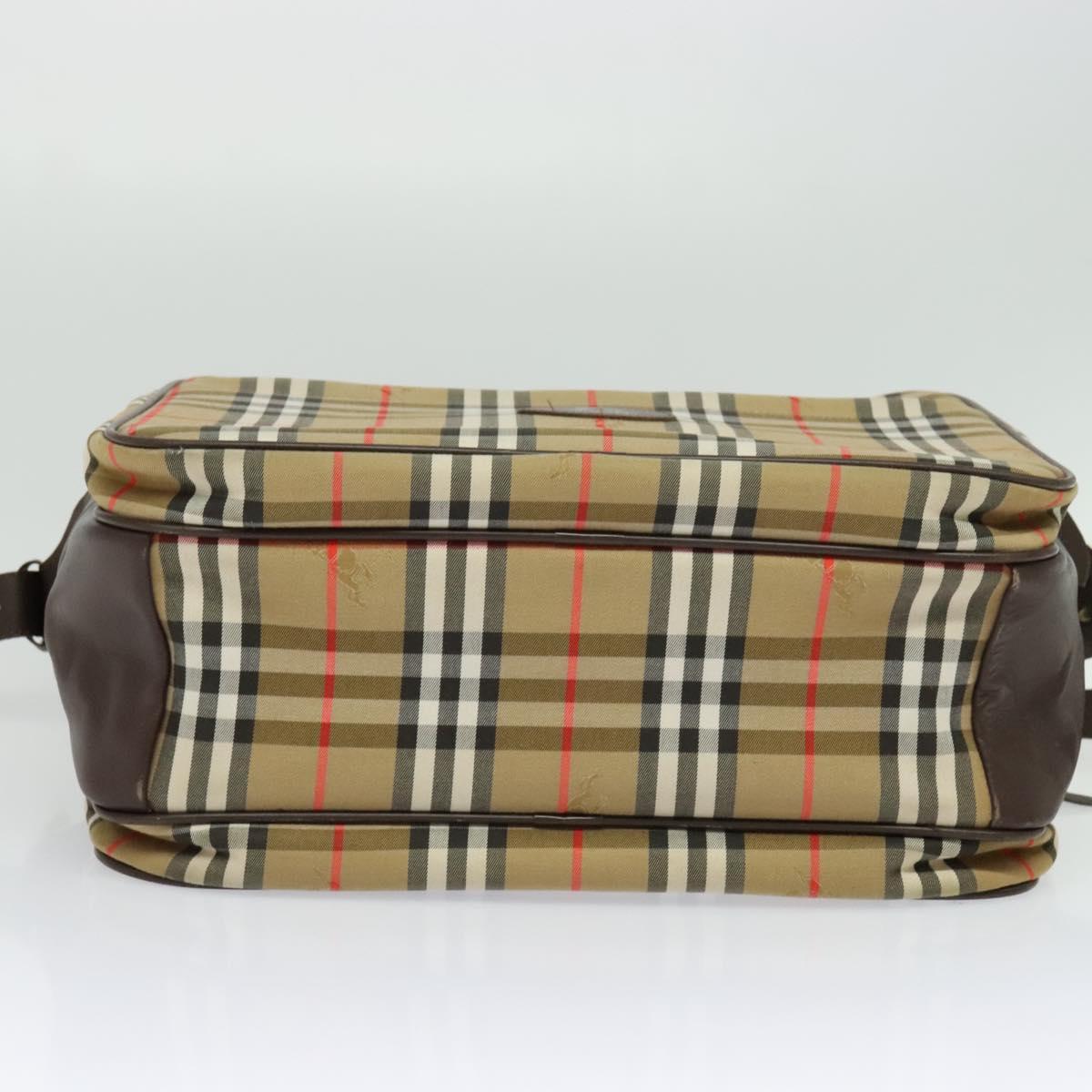 Burberrys Nova Check Business Bag Canvas Beige Auth ep7983
