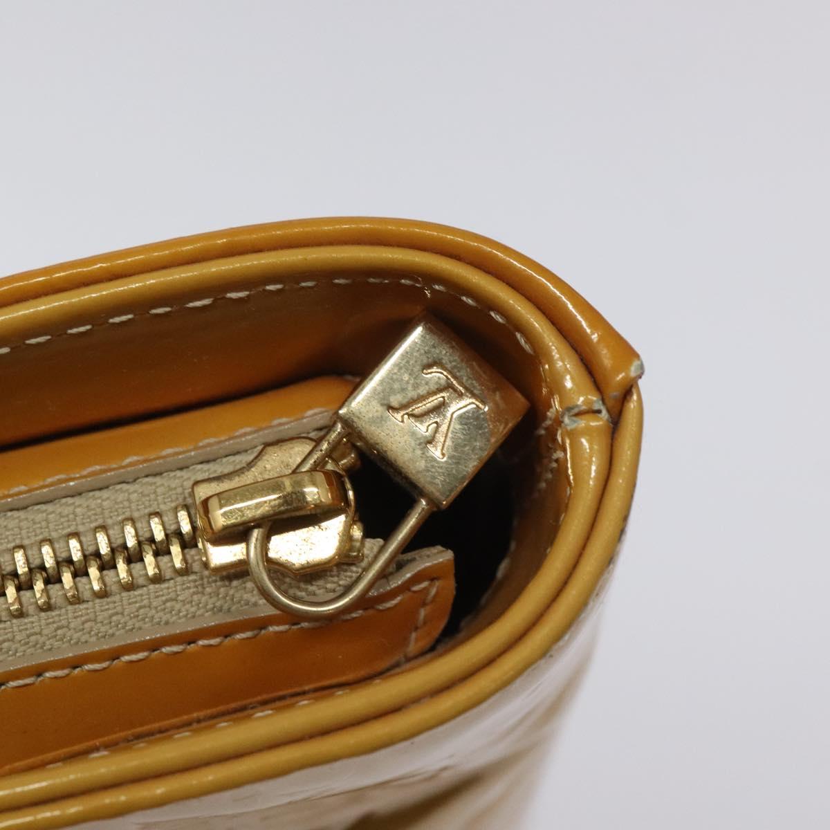 LOUIS VUITTON Monogram Vernis Houston Hand Bag Beige M91004 LV Auth ep7999