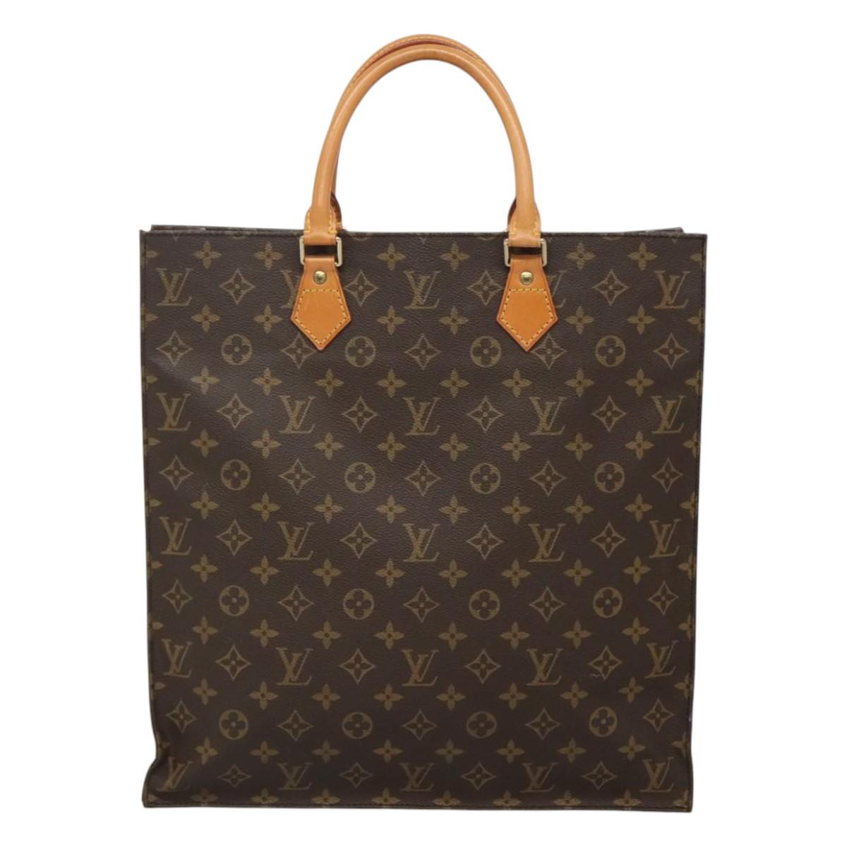 LOUIS VUITTON Monogram Sac Plat Hand Bag M51140 LV Auth ep8010